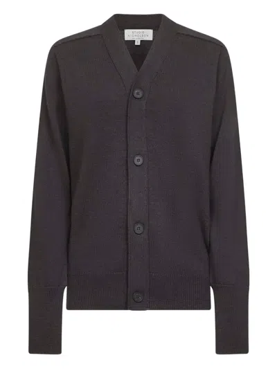Studio Nicholson Conan V-neck Cardigan In Gray