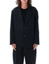 Studio Nicholson Vented Single-breasted Jacket With Front Pockets In Darkest_navy
