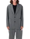 Studio Nicholson Tailored Single-breasted Jacket Structured Shoulders In Grey Marl