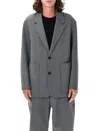 Studio Nicholson Tailored Single-breasted Jacket Structured Shoulders In Grey Marl