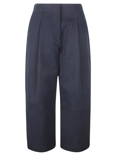 Studio Nicholson Continuity - Pants - Deep Pleat Volume Ankle Crop In Dark Navy