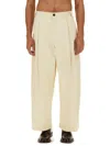 Studio Nicholson High-waisted Wide-leg Pants With Pleated Front In White