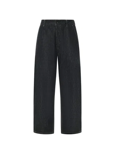 Studio Nicholson Contrast-stitch Wide-leg Jeans In Black