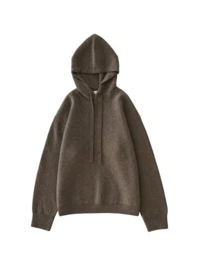 Studio Nicholson Cope Drawstring Hoodie In Brown