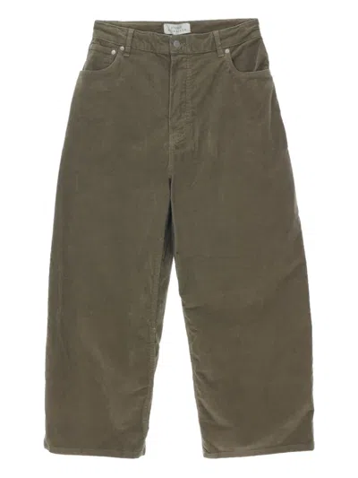 Studio Nicholson Corduroy Wide-leg Trousers In Green