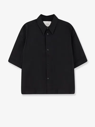 Studio Nicholson Cotton And Linen Blend Sanko Shirt In Black