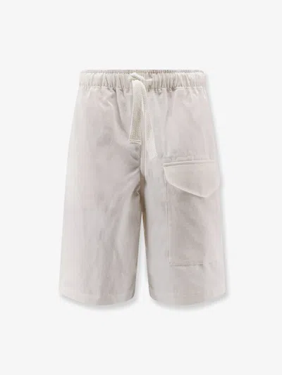 Studio Nicholson Cotton Bermuda Shorts In Silver