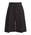 Studio Nicholson Black Bermuda Shorts In Cotton Blend In Black