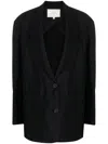Studio Nicholson Cotton Blend Jacket With Crepe Texture In Black