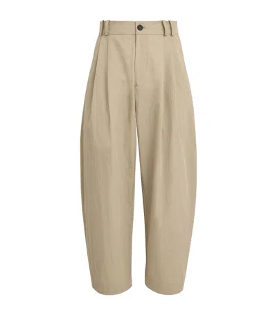 Studio Nicholson Cotton-blend Pleated Trousers In Neutrals