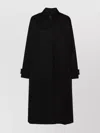 Studio Nicholson Black Coat With Concealed Button Placket