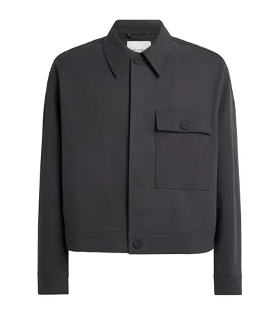 Studio Nicholson Cotton Concealed Placket Overshirt In Gray