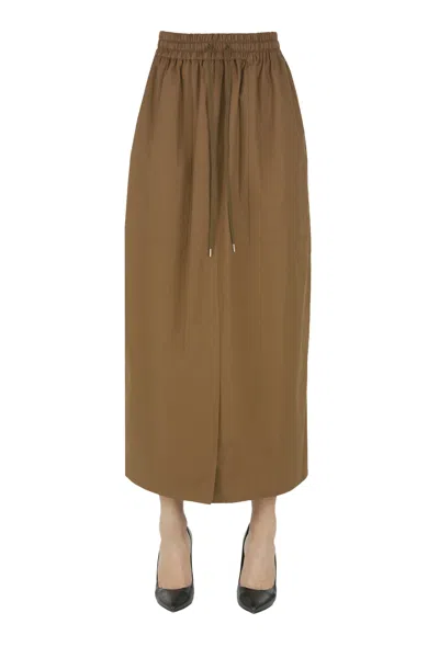 Studio Nicholson Cotton Long Skirt In Brown