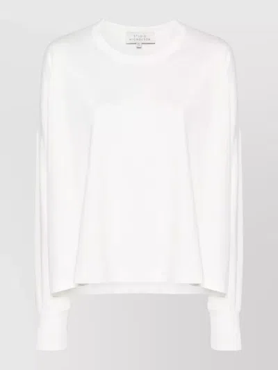 Studio Nicholson Cotton Long Sleeve Sweatshirt In White