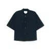 Studio Nicholson Relaxed Fit Navy Blue Short Sleeve Shirt