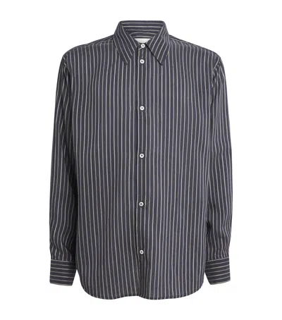 Studio Nicholson Cotton Stripe Oversized Shirt In Black
