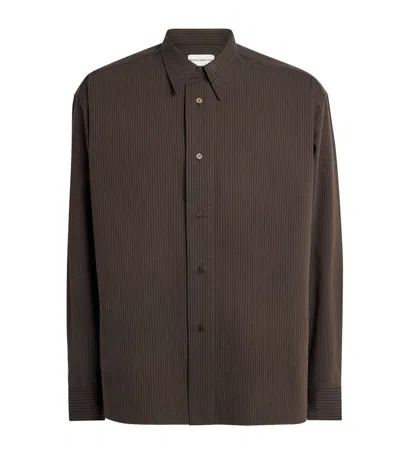 Studio Nicholson Cotton Stripe Shirt In Brown