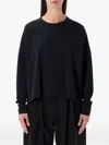 Studio Nicholson Long Sleeve Crew Neck Relaxed Top In Black