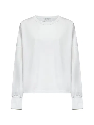 Studio Nicholson White Javelin Long Sleeve T-shirt In Optic White