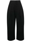 Studio Nicholson Deep Pleat Volume Ankle Pants In Black