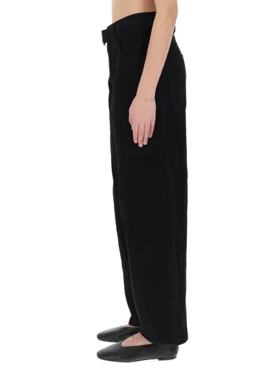 Studio Nicholson Cotton Wide-leg Trousers In Burgundy