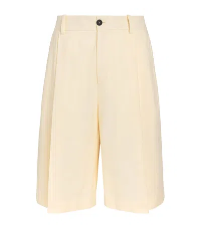 Studio Nicholson Cotton-linen Fowld Shorts In Neutral