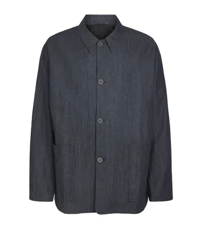 Studio Nicholson Cotton-linen Nopi Jacket In Blue
