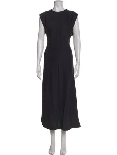 Pre-owned Studio Nicholson Crew Neck Long Dress In Black