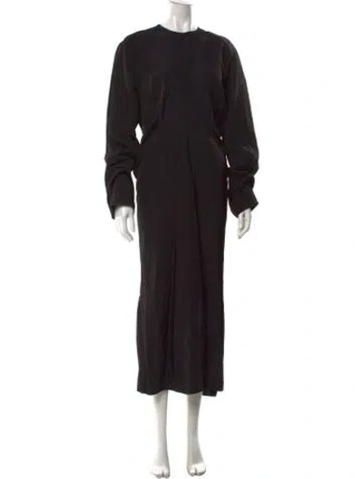 Pre-owned Studio Nicholson Crew Neck Long Dress In Black