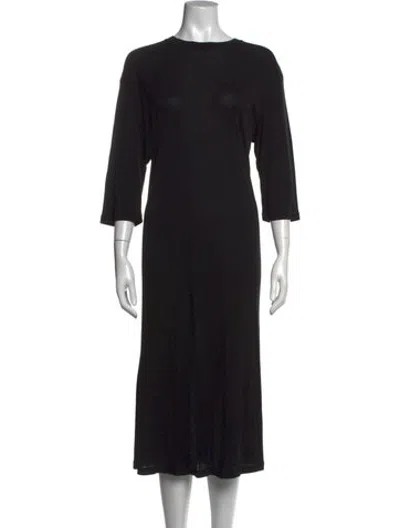 Pre-owned Studio Nicholson Crew Neck Long Dress In Black
