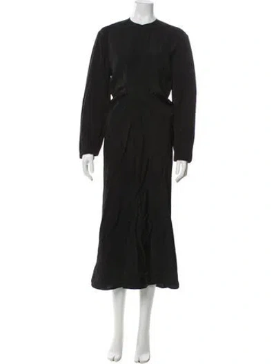 Pre-owned Studio Nicholson Crew Neck Long Dress In Blue