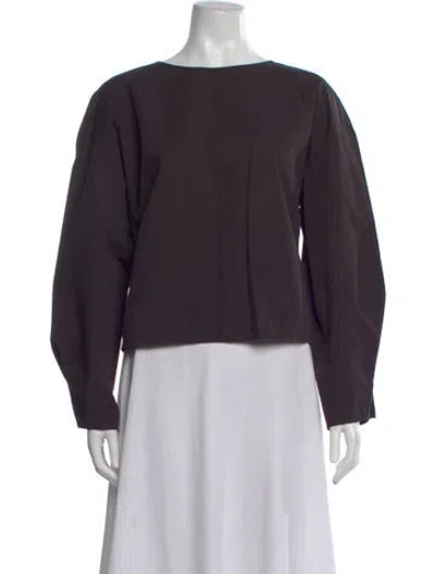 Pre-owned Studio Nicholson Crew Neck Long Sleeve Top In Black
