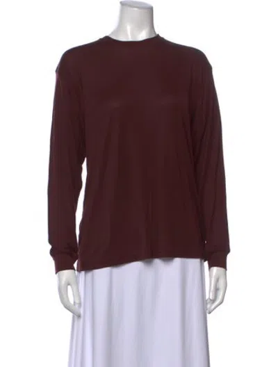 Pre-owned Studio Nicholson Crew Neck Long Sleeve Top In Burgundy
