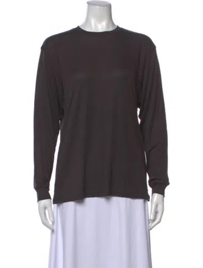 Pre-owned Studio Nicholson Crew Neck Long Sleeve Top In Grey