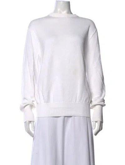 Pre-owned Studio Nicholson Crew Neck Long Sleeve Top In White