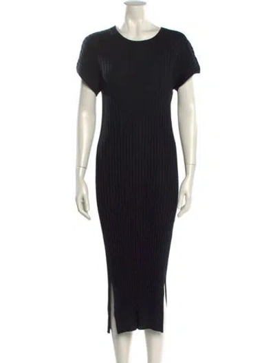 Pre-owned Studio Nicholson Crew Neck Midi Length Dress In Black