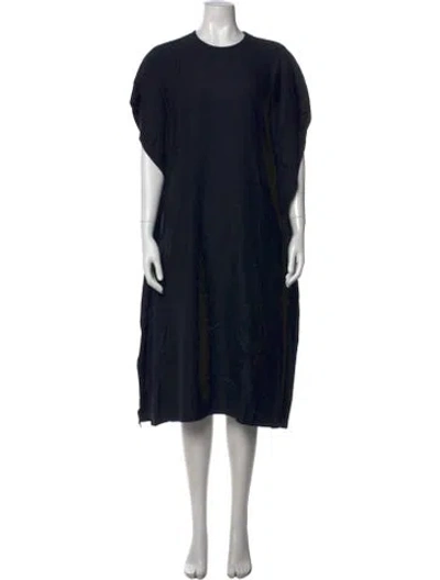 Pre-owned Studio Nicholson Crew Neck Midi Length Dress In Black