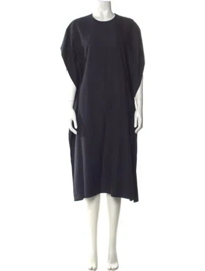 Pre-owned Studio Nicholson Crew Neck Midi Length Dress In Blue
