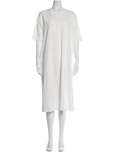 Pre-owned Studio Nicholson Crew Neck Midi Length Dress In Neutrals