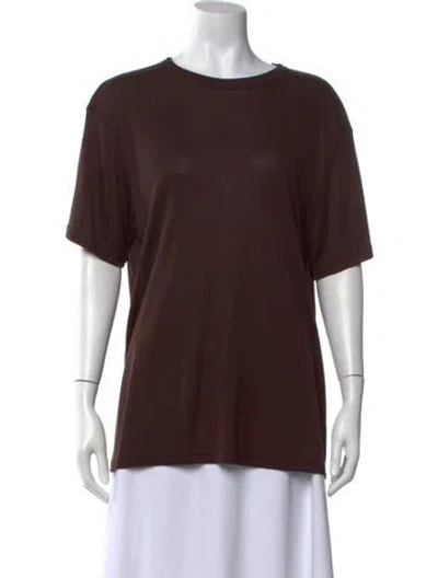 Pre-owned Studio Nicholson Crew Neck Short Sleeve T-shirt In Brown