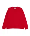 Studio Nicholson Wool Crewneck Sweater With Ribbed Cuffs And Hem In Red