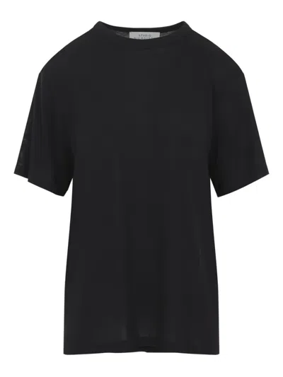 Studio Nicholson Crew Neck Short Sleeve Plain Tshirt In Black