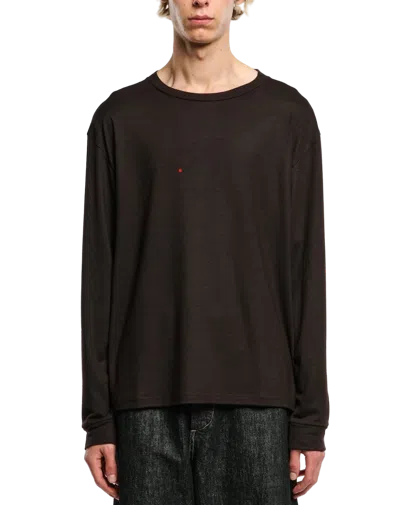 Studio Nicholson Crew-neck Cotton Long Sleeve T-shirt In Brown