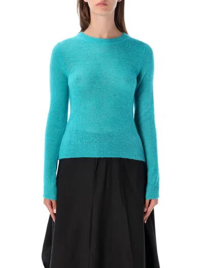 Studio Nicholson Crewneck Mohair-blend Sweater In Blue