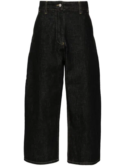 Studio Nicholson Cropped Denim Jeans In Black