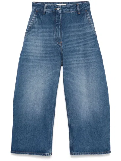 Studio Nicholson Cropped Denim Jeans In Blue