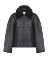 Studio Nicholson Cropped Leather Jacket In Black