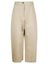 Studio Nicholson Cropped Trousers With Belt Loops In Brown