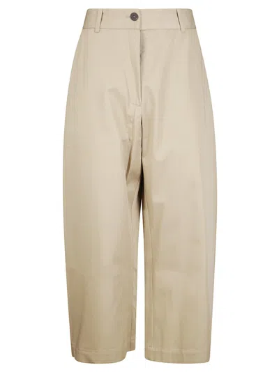 Studio Nicholson Cropped Trousers With Belt Loops In Brown