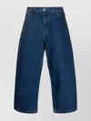 Studio Nicholson Cropped Wide Leg Denim Trousers In Blue